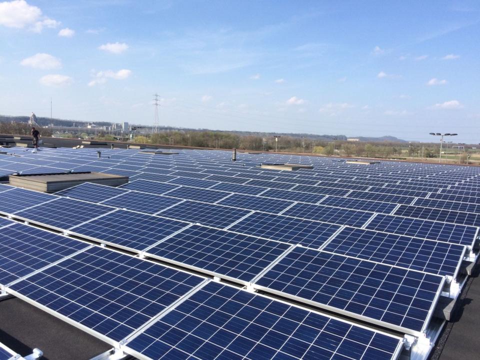 photovoltaic panels on the roof of Vise plant